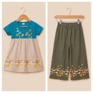 Girls Coordinated Dress / Pant Set - Style_011
