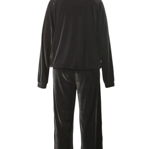 Black Velour Zip Lounge Set - Style_106