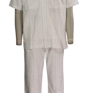 White Short Sleeve Pajama Set - Style_091